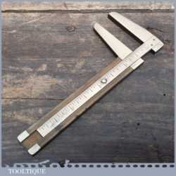 Vintage Rabone 1465 Imperial Boxwood And Brass Calliper Ruler