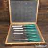 Scarce Boxed Set 6 Vintage Marples M373 Bevel Edge Chisels - Shatter Proof Handles