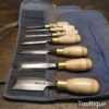 Vintage Set Of 7 No: Carpenter’s Bevel Edge Thumb Chisels 3/16” - 1 ¼ Sharpened Honed