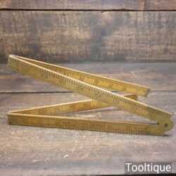 Vintage Rabone No: 1378 Boxwood & Brass 36” Imperial Folding Rule - Good Condition