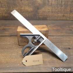 Vintage Moore & Wright Cast Steel Adjustable Combination Square - Refurbished