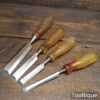 Vintage Set 4 Marples Shamrock Carpenter’s Bevel Edge Chisels 1/2” - 1 ¼ Shatterproof