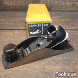 Vintage Boxed Stanley England No: 220 Adjustable Block Plane - Fully Refurbished