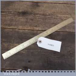 Vintage 12” Brass Ruler Marked R Kelly London & Manchester