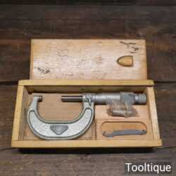 Vintage VIS Poland 1” - 2” Imperial Micrometer - Original Wooden Box