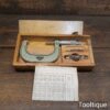 Vintage VIS Poland 2” - 3” Imperial Micrometer - Original Wooden Box