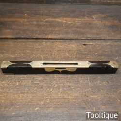 Very Rare Buist of Scotland Ornate Vintage 9” Ebony & Brass Spirit Level