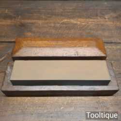 Vintage 8” x 2” India Oil Stone In Nice Wooden Box - Lapped Flat