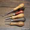 Selection 5 Vintage Carpenter’s Tools Push Pin Tack Lifter & Bradawl