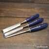 3 Vintage C.K No 1178 Carpenter’s Bevel Edge Chisels 1/4” 3/4” & 1” - Sharpened