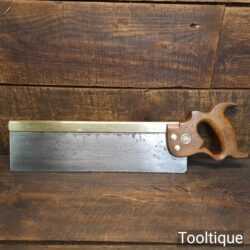 Vintage Henry Disston Philadelphia USA 14” Brass Back Tenon Saw 12 TPI - Sharpened