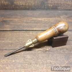 Vintage Boxwood & Brass Multi Tool With Encased Screw Top Handle