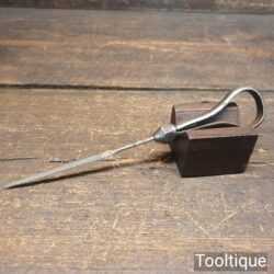 Vintage Cast Steel Needle File Holder With File - Good Condition