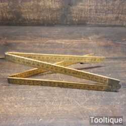 Vintage Rabone Chesterman No: 1161 Metric Boxwood & Brass Folding Rule