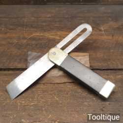 Vintage 7 ½” Ebony & Brass Sliding Bevel - Good Condition Ready To Use