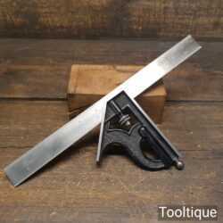 Vintage L S Starrett Co USA Cast Steel Adjustable Combination Square Refurbished