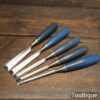 Vintage Set 5 Stanley 5002 Carpenter’s Bevel Edge Chisels 1/4” - 1” Fully Refurbished
