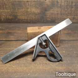 Vintage Chesterman No: 80/1 Cast Steel Adjustable Combination Square - Refurbished