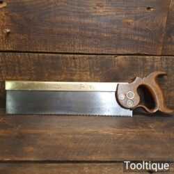 Antique R. Groves & Sons 13 ½” Course Cut Brass Back Saw 6 TPI - Sharpened Refurbished