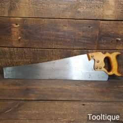 Vintage Buck & Hickman 22” Cross Cut Panel Handsaw 9 TPI - Sharpened Refurbished