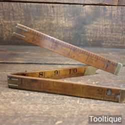 Vintage J. Rabone No: 1167 Boxwood & Brass 24” Folding Ruler - Fair Condition