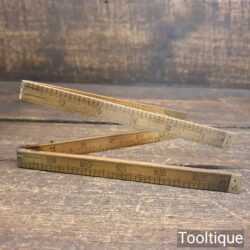 Vintage J. Rabone No: 1375 Boxwood & Brass 24” Folding Ruler - Broad Arrow 1945