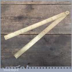 Vintage 2ft John Rabone And Sons Brass Folding Ruler No: 1243