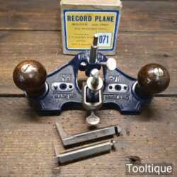 Vintage Boxed Record No: 071 Hand Router Plane complete - Good Condition