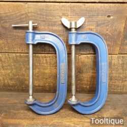 Vintage Pair Record 6” Woodworking G Clamps - Good Condition