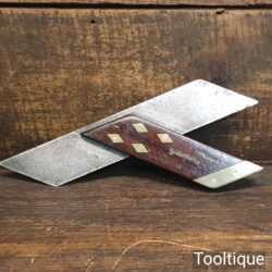 Vintage Carpenter’s 8” Rosewood & Brass Mitre Hook Square - Good Condition