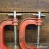 Scarce Vintage 3” Pair Record No: 127 Woodworking Springrip G Clamps - Good Condition