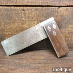 Vintage Carpenters 6” Rosewood & Brass Try Square - Good Condition