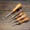Selection 5 Vintage Carpenter’s Tools Push Pin Tack Lifter & Bradawl