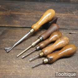 Selection 5 Vintage Carpenter’s Tools Push Pin Tack Lifter & Bradawl