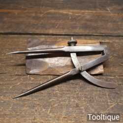 Vintage Leatherworking 6” Square Leg Cast Steel Wing Dividers - Good Condition