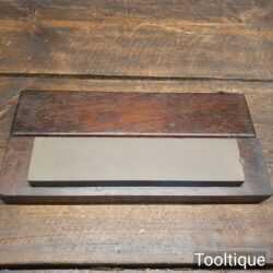 Vintage 8”x 1 ¾” India Oil Stone In Nice Mahogany Box - Lapped Flat