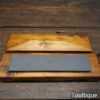 Vintage 7” x 1 ½” Natural Welsh Slate Honing Stone Pine Box - Lapped Flat