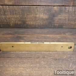 Vintage J. Rabone No: 1672 Boxwood & Brass 12” Calibrated Spirit Level