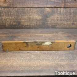 Vintage J. Rabone Boxwood & Brass 12” Calibrated Spirit Level Dated 1918