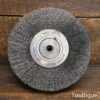 Vintage British 8” x 1 ½” Lead Centred Wire Wheel For Tapered Pigtail Shaft