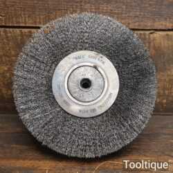 Vintage British 8” x 1 ½” Lead Centred Wire Wheel For Tapered Pigtail Shaft