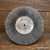 Vintage British Made MFSF 8” x 1 ½” Lead Centred Wire Wheel For Tapered Pigtail Shaft