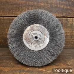 Vintage British Made MFSF 8” x 1 ½” Lead Centred Wire Wheel For Tapered Pigtail Shaft