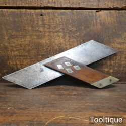 Vintage W. Marples 8” Mahogany & Brass Mitre Hook Or Square - Good Condition