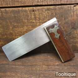 Vintage Carpenters 6” Rosewood & Brass Try Square - Good Condition