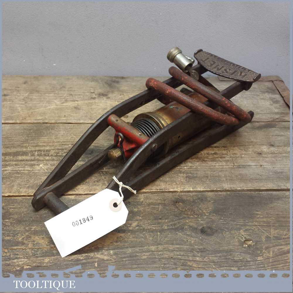 Vintage Kismet Popular Foot Pump With Brass Body Tooltique