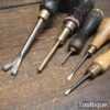 5 Vintage Carpenter’s Tools Push Pin Tack Lifter & Bradawl - Good Condition