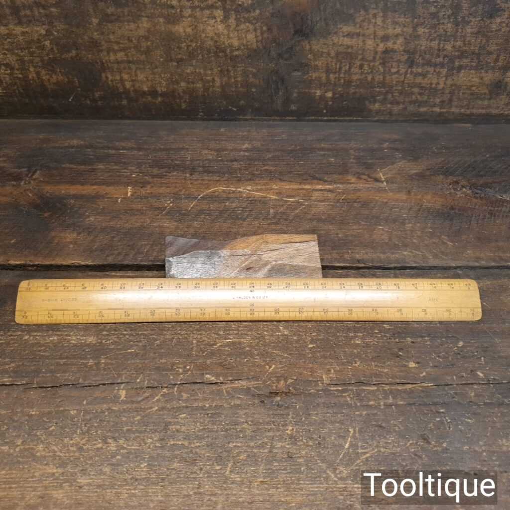 Vintage J. Halden & Co Engineer’s Boxwood Engine Divided Ruler - Good Condition
