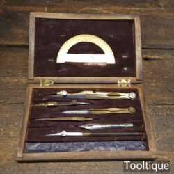 Vintage Draughtsman’s Brass Technical Drawing Engineering Set In Case