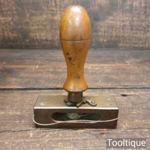 Unusual Vintage Brass Winch Type String Clamp Beech Handle - Good Condition